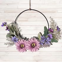 Amesor Türkranz Aus Künstlichen Blumen – 41 Cm, Mit Metallring, Eukalyptus & Blüten, Für Haustür & Wanddeko