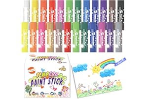 BLOT Tempere Solide Stick 24 Colori Set Tempere Colori Non Tossici Lavabili per Carta Vetro Cartone Vasi Bambini