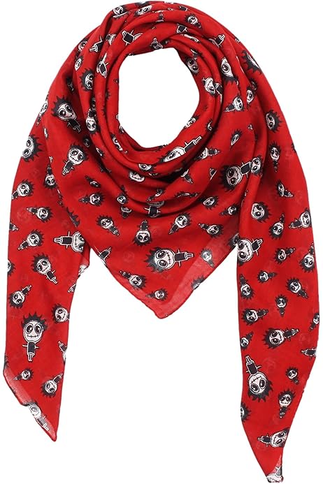 Freak Scene® Écharpe En Coton - Cerises - Tissu Carré, Noir