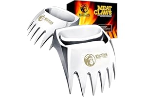 ‎MOUNTAIN GRILLERS Meat Claws Meat Chopper for Grilling - Perfectly Crushed Meat, The Bear Claws You Need - Best Pulled Pork Meat Claws x 2 for Barbeque, Smoker, Grill (Robust Metal)