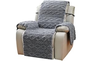 DRHOMEAM Waterproof Recliner Cover Washable Reclining Chair Cover Furniture Protector Jacquard Chair Covers for Recliner Chair Recliner Slipcovers for Living Room(gray)