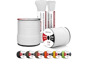 Brotree 4mm Paracord 550 7 Fili Nylon Corda Tipo III Corda da Paracadute per Sopravvivenza, All'aperto, Fatto a Mano (15m, 30m, 50m) - 250kg Carico di Rottura