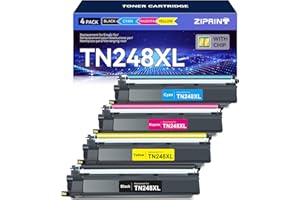 ZIPRINT TN248XL avec Puce Compatible pour Brother TN248XL TN-248 XL pour Brother DCP-L3560CDW MFC-L8390CDW HL-L3240CDW MFC-L3760CDW DCP-L3520CDWE MFC-L3740CDWE MFC-L3740CDW HL-L8240CDW(TN248XL-4P)