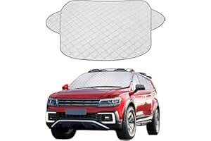 AGHOER Copertura per Parabrezza Auto, Pieghevole Copri Parabrezza, Auto Inverno Telo Copri Parabrezza con le Orecchie, Per il Contro Neve, Polvere, Sole, 140 × 101.5 cm