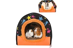 JODSEN Cama para Cobayas,Cama de Hámster,Cama para Animales Pequeños con Cojín Extraíble,Lecho Cálidas para Conejos,Acogedora Casa de Invierno para Mascotas,Jaula Escondite para Hámsteres Hurones Chinchillas