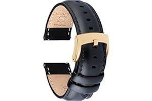 OTTOODY Bracelet de Montre en Cuir Libération Rapide 18mm 19mm 20mm 21mm 22mm, Élégant Bande Bracelet de Montre de Remplacement en Cuir de Grain Supérieur pour Homme Femme, Montre et Montre Connectée
