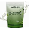 NAKPRO 100% Pea Protein Isolate, Unflavoured - 500g | 28.8g Protein, 5.5g BCAA | Natural Vegan Plant Protein Powder | Easy To Digest | All Essential Amino Acids for Muscle Gain and Recovery