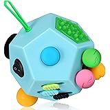 Fidget Toys Cube Anti Stress Bleu - 12 Faces Fidget TDAH Toy Cube Antsy Labs Antistress pour Adultes,Enfant - Bureau,Salle De