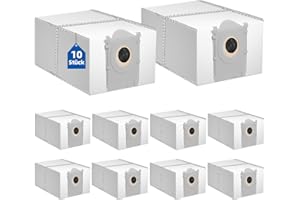 EOVWAEO Pack of 10 Vacuum Cleaner Bags for Ecovacs Deebot X8 Pro OMNI / X9 PRO OMNI / T30C / T50 Pro OMNI /T50 MAX PRO OMNI /T50 OMNI /T80 OMNI Robot Vacuum Cleaner, 4L Activated Carbon Bags Vacuum