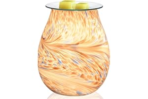 Dorephine Electric Wax Burners,Rustic Metal Oil Burner,Wax Melt Burner with 40W Edison Bulb for Home Décor (Glass Clouds)