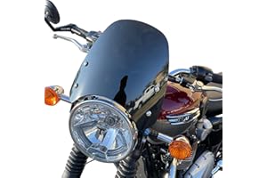 Lorababer Motorcycle Flyscreen Windscreens Pare-brise Compatible with T-riumph Bonneville T100 T120 Wind Deflectors Windshield Windscreen T 100 T 120 Accessories (Smoke)