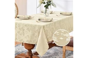 Romanstile Prostokątny obrus 150 x 300 cm beżowy, obrusy odporne na plamy, z wodoodporną powłoką, idealny na duże uroczystości, wesela, spotkania i imprezy plenerowe