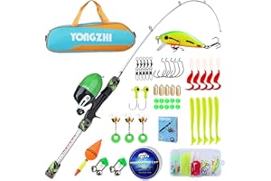 Sougayilang - Canne da pesca telescopica portatile e mulinello combinato, con lenza da pesca, per bambini, per ragazzi e ragazze