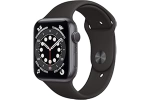 AMAZON RENEWED Apple Watch Series 6 (GPS, 44mm) Space Grey Aluminium Case with Black Sport Band (Renewed)