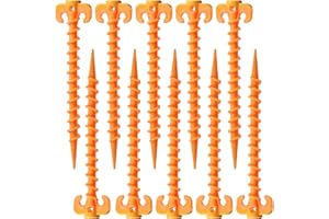 behone 10pcs Forte Vite Esterna Campeggio Viaggio Tenda peg Terra chiodo plastica da Campeggio Esterna Viaggio Tenda Peg Ground Nails Screw Stakes.(20cm×4.5cm, ⌀10)