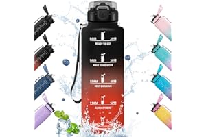 HoneyHolly Borraccia, 1.5L Borraccia Acqua, Borraccia Motivazionale con Cannuccia, Borraccia Palestra, A Prova di Perdita, Bottiglia Acqua per Scuola, Palestra, Campeggio, Ciclismo, Yoga