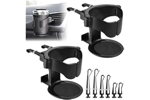 JIZZU 2 Pcs Car Cup Holders, Air Vent Cup Holder for Cars, Car Drinks Holders Universal Adjustable Vehicles Cups Holder, with Car Ventile Clips, Vehicle Cup-Holder for Water Coffee Juice Drink Stand