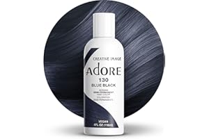 Adore Glänzende semi-permanente Haarfarbe, 130 Blau-Schwarz