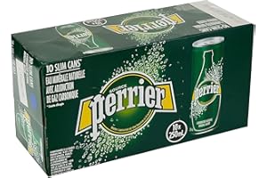 Perrier Agua mineral natural con gas - 10 Latas