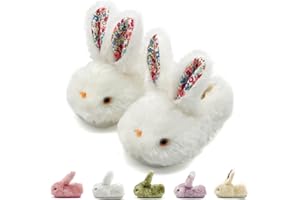 sharllen Hausschuhe Kinder Mädchen Plüsch Hasen Pantoffeln Kleinkind Tiere Winter Wärme Hausschuhe Kuschel Häschen Rutschfester Hausschuhe