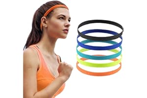 DAQIEPIN Diadema Deportiva Niño, 5 Pz Cintas de Pelo para Fitness Elastica para Mujeres Niña, Fútbol Yoga Trotar Correr