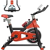 Dskeuzeew Cyclette da Casa Professionale, Bicicletta ad attrito Indoor per Fitness da Camera con Schermo LCD e Portabicchieri