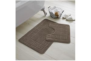 GC GAVENO CAVAILIA Badematte, wasserabsorbierend und schnell trocknend, mit Rutschfester Unterseite, maschinenwaschbar, 50 x 80 cm, 50 x 40 cm, 2-teilig