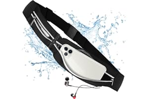 YAGASPANTERY Laufgürtel für Handy, Sportgürtel Lauftasche.Ultraleichte Hüfttasche für Joggen, Fitness, Damen und Herren Schwarz