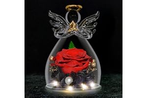 TECHSHARE Gifts for Mum on Mothers Day, Birthday Gifts for Mom, Angel Rose with LED Lights, Unique for Mum or Wife on Mothers Day, Birthday, Anniversary, Thanksgiving, Christmas
