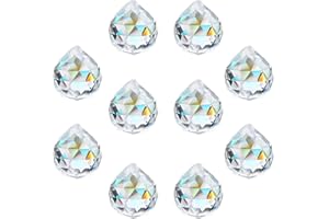 ‎H&D HYALINE&DORA H&D HYALINE & DORA Klare Kristallkugel Prisma Sonnenfänger Regenbogenmacher Anhänger, hängendes Glasdekor für Windows, für Feng Shui, als Geschenk (20 mm, 10er Pack)