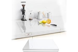 GOEASYOII Acrylique planche à découper, Panneau de cuisine Transparent, Panneau de cuisine Cuisinier avec bord d'accrochage, Panneau à découper anti-glissement pour cuisine (La transparence, 50X40cm)