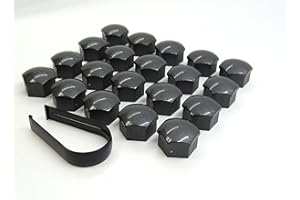 Partsdealers WHEEL NUT COVERS FOR VOLVO S60 S80 S90 V90 V60 V70 V90 XC40 XC60 XC70 XC90 BOLT CAPS LOCKING 19mm GLOSSY DARK GREY +TOOL SET