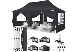 COBIZI Faltpavillon 3X6m Wasserdicht Stabil Pavillon 3x6m, Partyzelt Faltbar Anti-UV mit 6 Seitenwänden & 4 Sandsack, Gartenpavillon für Hochzeiten, Freien, Garten, Party