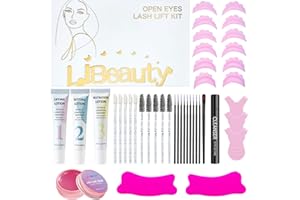 Libeauty Lash Lift Kit, Eyelash Perming Kit with New Open-Eye Lash Lift Shields, Korean Lash Lift Kit and Brow Lamination Kit for Salon and Home Use