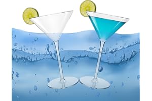 HAHASHOW Incassable Verres à Cocktails Tritan-Plastique Gobelets Verres, Verres à Martini, Margarita, Mojito, 260ml, Lot de 2