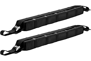 WilTec Set Barras de Techo portaequipajes acojinadas bacas Blandas Porta Kayak para Coche