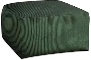 ‎DREAMROOTS DreamRoots Pouf Hocker Comfort 70x70x40cm - Cord Sitzpuff für Wohnzimmer - Fußhocker für Sessel und Sofa - Sitzablage - Sitzsack