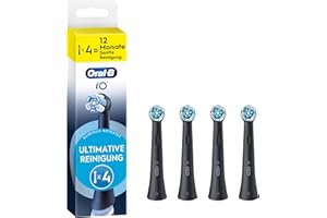 ‎ORAL-B Oral-B iO Ultimative Reinigung, Original Aufsteckbürsten für elektrische Oral-B iO Zahnbürsten, 'Borsten-in-Borsten' Bündel, Schwarz, 4 Stück