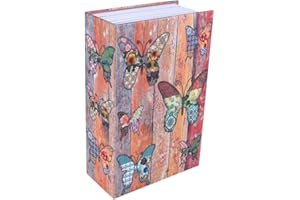 HAOFY Créatif Dictionnaire Livre Coffre-fort, Coffre-fort de Rangement Secret Caché en Forme de Livre avec Serrure à Combinaison, Cachette Secrète Boîte pour l'argent, Bijoux,Passeport (Papillon)
