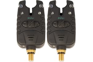 2 x Michigan Carp And Pike Fishing Bite Alarm - Waterproof Night Light with Drop Back Function & Jack Plug