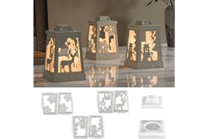 GZWY Silikonform Weihnachten Laterne, Silikonformen Gießformen Weihnachten Kerzenhalter Gips Zum Gießen Laterne,Gießformen Silikon Weihnachten Elch Schneeflocken Schneemann Kerzenhalter für Weihnachtsdeko