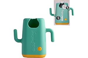 DIDOBABY - Didopoucher - Supporto DUE IN UNO per buste per pappe e mattoncini succo - Manici ergonomici - Coperchio a prova di bambino sicuro e pulito - Colore Turchese