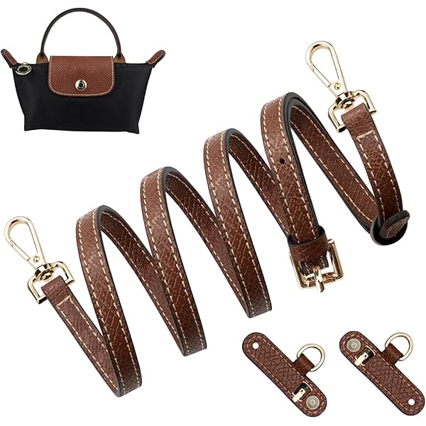 Schouderriem voor longchamp tas dames, portemonnee-organizer, no-punch, in lengte verstelbare vervangende riem van leer, met meerdere zakken, handtassen (Beige 0,9cm