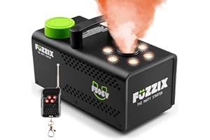 Fuzzix F506V Vertical Smoke Machine, 500W Fogger with RGB LED Light Show, Fast Output Fog Effect for DJ, Event, Stage and Party Special Effects