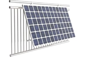 Solarsys® - Soporte para Fijar el Panel Solar del Módulo Solar Fotovoltaico a la barandilla del Balcón, Ajustable 0°-30° Aleación de Aluminio, Certificación TÜV