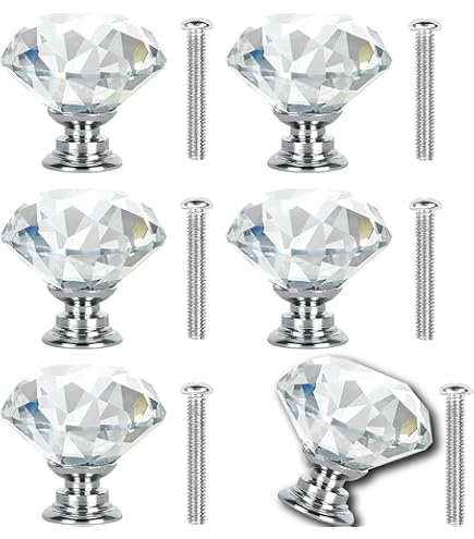 GKONGU Boutons De Portes En Cristal 10 Pièces,Poignées En