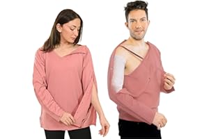 Inspired Comforts Langarmhemd für Dialyse und Chirurgie mit Verschlüssen an Schultern und Armen für Herren