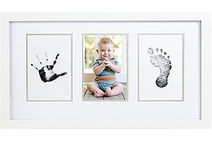 Pearhead Babyprints Photo Keepsake Frame. Newborn Handprint And Footprint Kit, Baby Nursery Wall Picture Frame, Gift For New And Expecting Parents, White