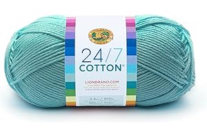 Lion Brand Yarn Company hilo de algodón, 100% algodón, Aqua