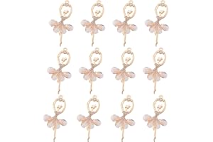 PH PANDAHALL PandaHall - Ciondoli a forma di ballerina, in lega, con cristalli, in resina e strass, per braccialetti fai da te, collane e portachiavi